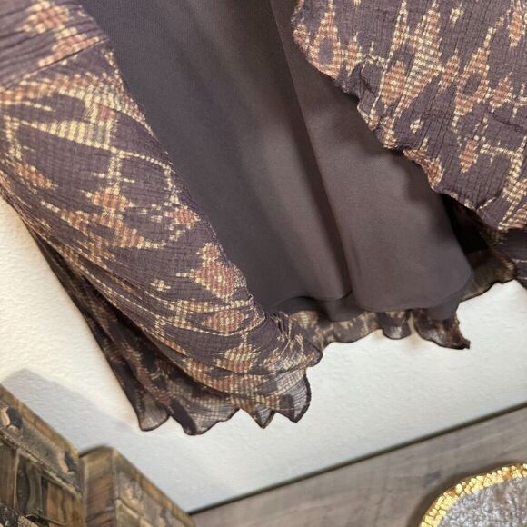 Lauren Ralph Lauren Knee Length Skirt Silk Blend Aztec Print Western Size 10 Y2k - Picture 3 of 7